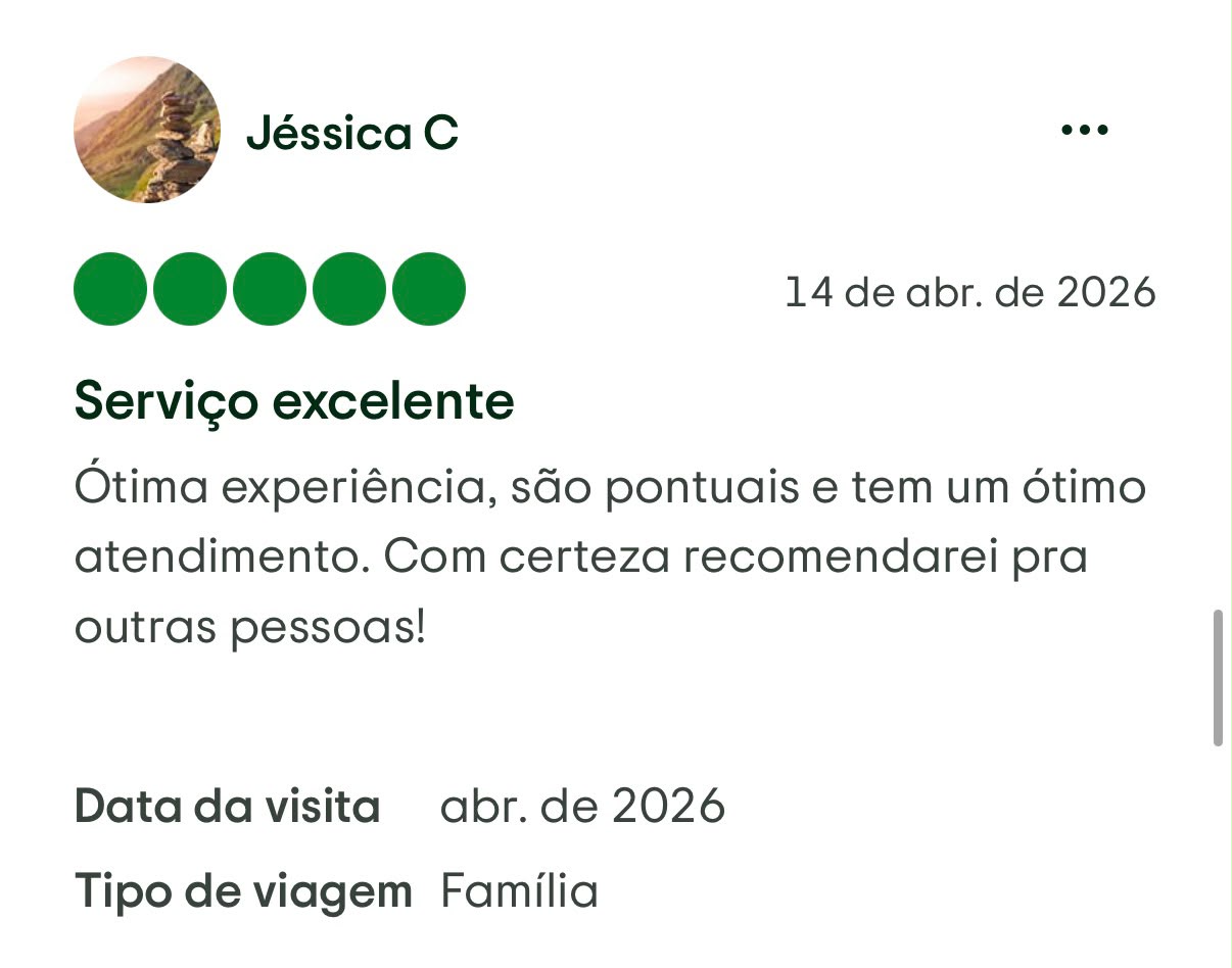 Avaliação de cliente da Transfer Gramado RS
